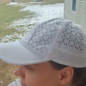 White Cap with Triangle Cutouts